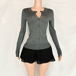 Merona Gray Knit Cardigan Sweater